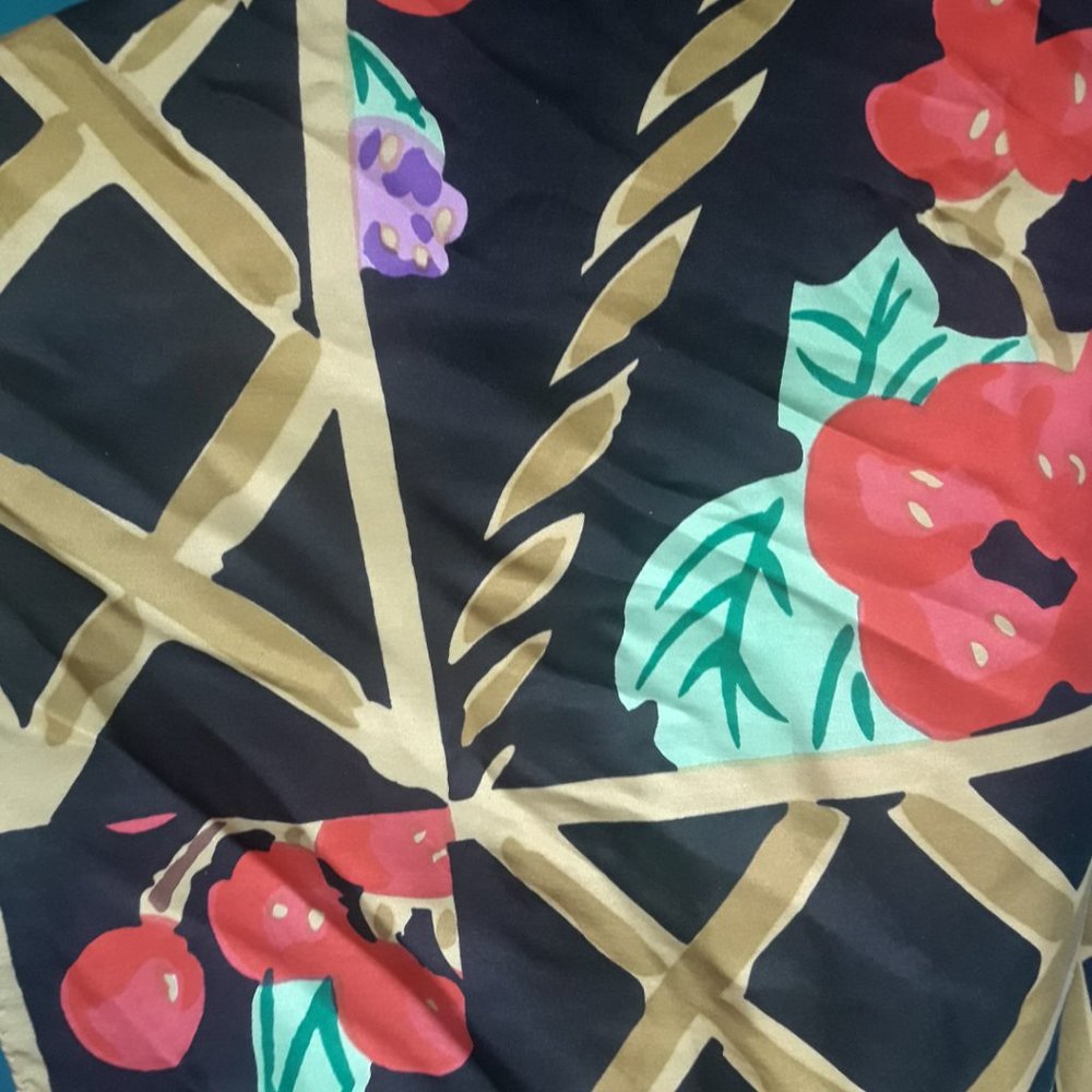 Silk Scarf Vintage Large Square Giorgio Beverly HillsColorful - Picture 7 of 10